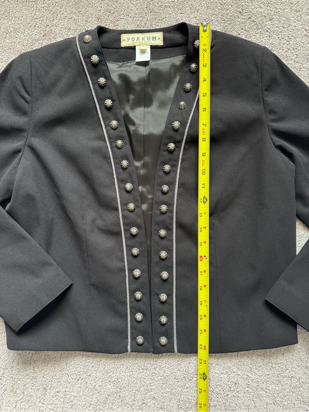 Double D Ranch Yoakum Black Concho Western Jacket Small Made USA - Picture 8 of 10